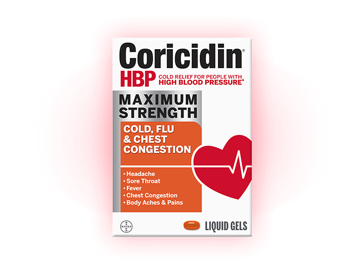 Coricidin® HBP Maximum Strength Cold, Flu and Chest Congestion Liquid Gels